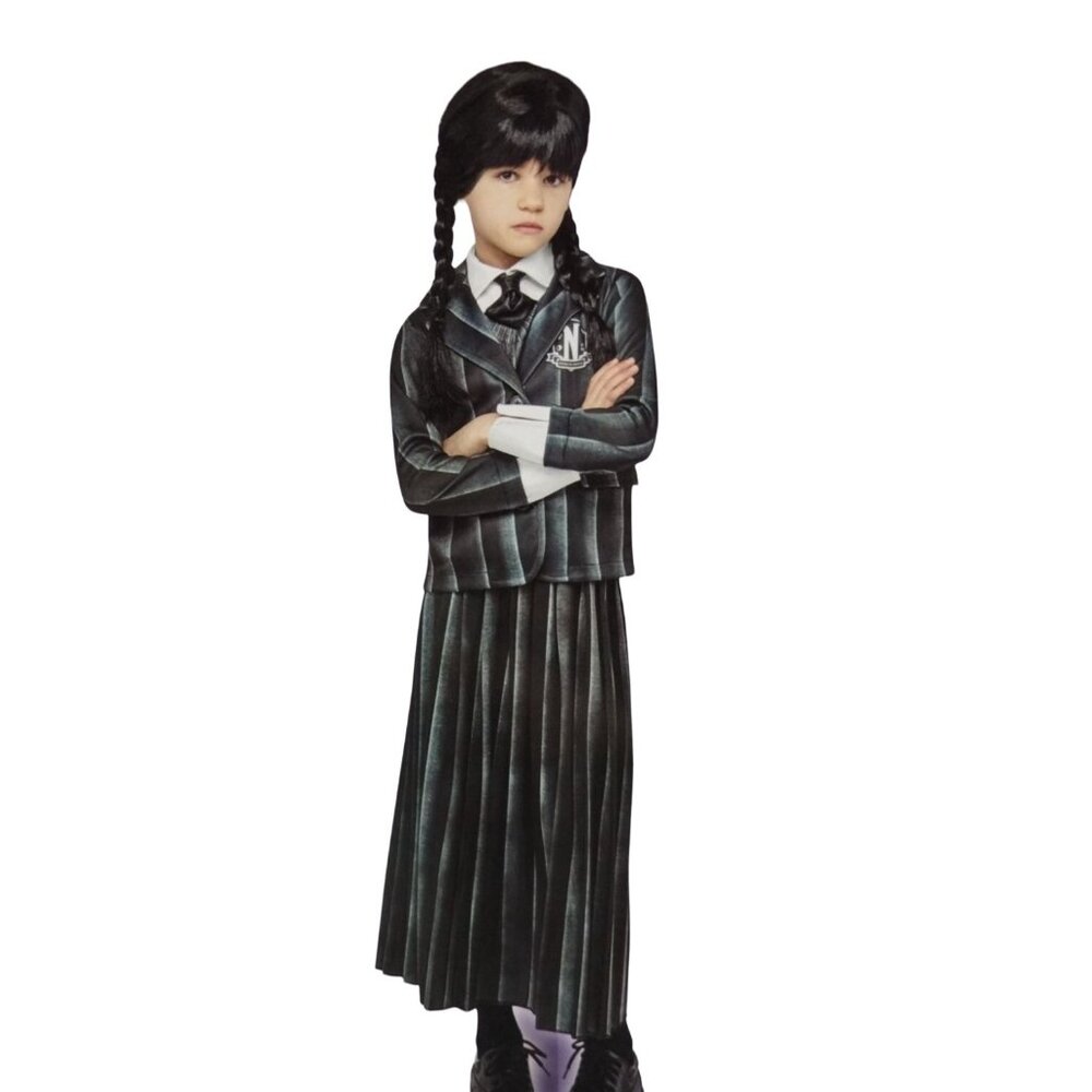 Rubies Girls S (6/6X) Wednesday Addams School Uniform Halloween Costume Set